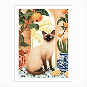 Tonkinese Cat Storybook Illustration 3 Art Print