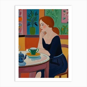 Lady In A Teapot Art Print