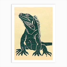 Iguana Bold Block 10 Art Print