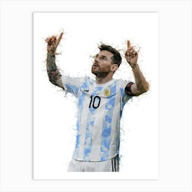 Lionel Messi Captain Argentina Watercolor Art Print