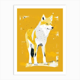 Yellow Arctic Wolf 2 Art Print