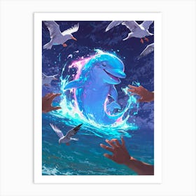 Dolphins In The Sea 4 Art Print