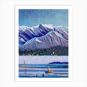 Anchorage, City Us  Pointillism Art Print