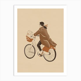Parisian Biker and Dog Art Print