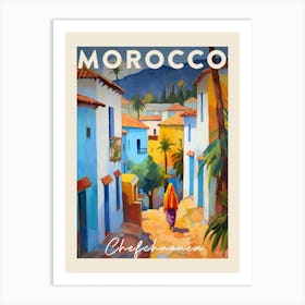 Chefchaouen Morocco 2 Fauvist Painting  Travel Poster Art Print