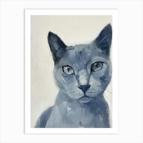 Russian Blue Cat Painting 3 Art Print