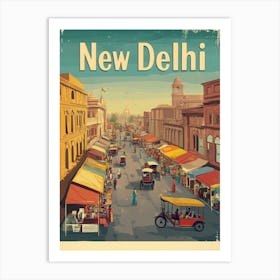 Aihrgdesign A Classic 1960s Travel Poster For New Delhi 2 Art Print