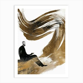 Man Sitting On A Bench 1 Art Print