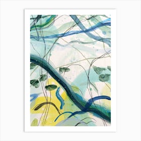 Forest Walking, Acrylic Painting Art Print