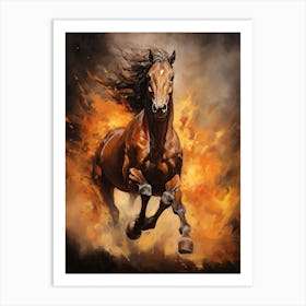 A Horse Painting In The Style Of Alla Prima 1 Art Print