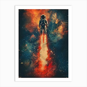 Beautiful Retro Astronaut 11 Art Print