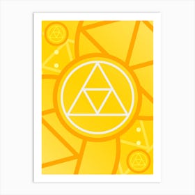 Geometric Abstract Glyph in Happy Yellow and Orange n.0026 Art Print
