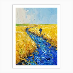 Man In A Yellow Field 2 Art Print