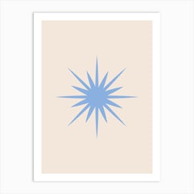 Retro Sun Blue Art Print