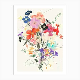 Phlox 2 Collage Flower Bouquet Art Print