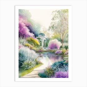 Birmingham Botanical Gardens, 2, Usa Pastel Watercolour Art Print