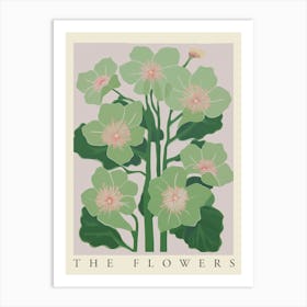 The Flowers Green And Pink Art Print