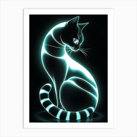 Neon Cat 2 Art Print