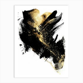 Abstract Black And Gold Painting 108 Art Print