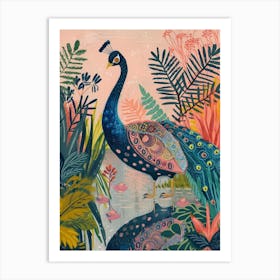 Peacock & The Pond 1 Art Print