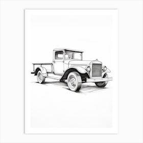 Ford Model T Line Drawing 12 Art Print