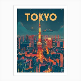 Tokyo At Night Art Print