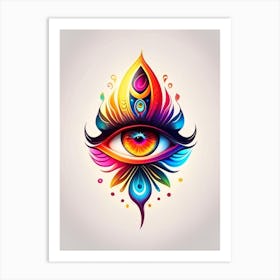 Energy Flow, Symbol, Third Eye Tattoo 3 Art Print