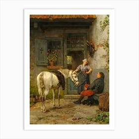 Woman And A Horse Art Print