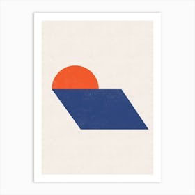 Geometric Abstract Sunset Art Print