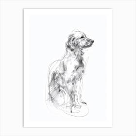 Kuvasz Dog Charcoal Line 3 Art Print