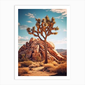 Joshua Tree In Mountain Foothill In South Western Style (3) Art Print