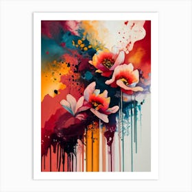 Abstract Flowers 1 Art Print