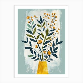 Yew Tree Flat Illustration 3 Art Print