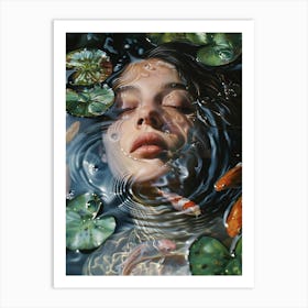 Woman In Water Art Print