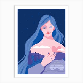 Inner Peace – Blue Art Print Art Print