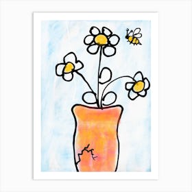 Bee In A Vase Art Print