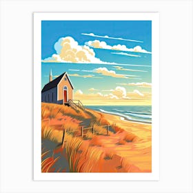 Cape Cod Massachusetts, Usa, Flat Illustration 2 Art Print