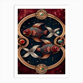 Pisces Zodiac Sign  Art Print