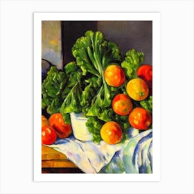 Mustard Greens Cezanne Style vegetable Art Print