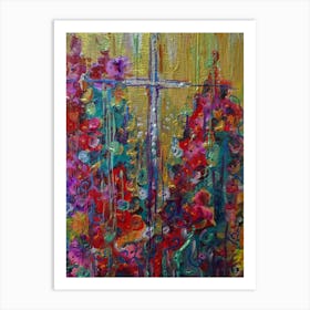 Cross In The Garden Art Print