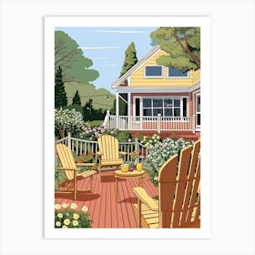The Hamptons New York, Usa, Graphic Illustration 3 Art Print