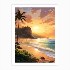 Painting That Depicts Carlisle Bay Beach Barbados 1 Art Print