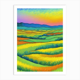 Canola Field At Sunset Art Print