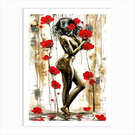 Posing With Flowers - Posing Style Art Print