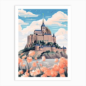 Mont Saint Michel   Normandy, France   Cute Botanical Illustration Travel 2 Art Print