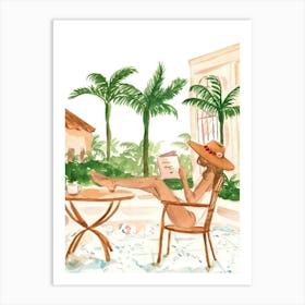 Woman Reading A Book Art Print