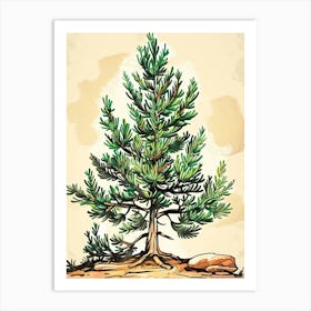 Juniper Tree Storybook Illustration 4 Art Print