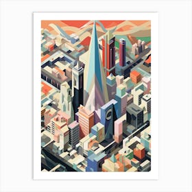 Tokyo, Japan, Geometric Illustration 3 Art Print