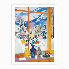 The Windowsill Of Banff   Canada Snow Inspired By Matisse 1 Art Print