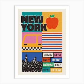 New York City Retro Travel Art Art Print